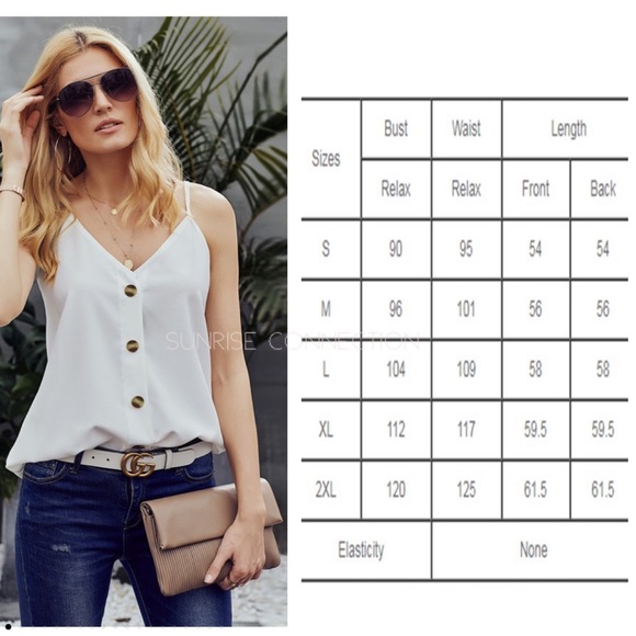 Button front V Neck Tank - Picture 3 of 6